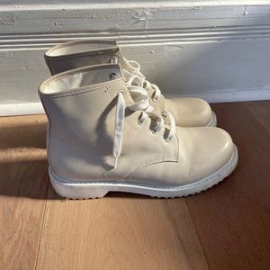 Off-White leather boots, never worn, size 9